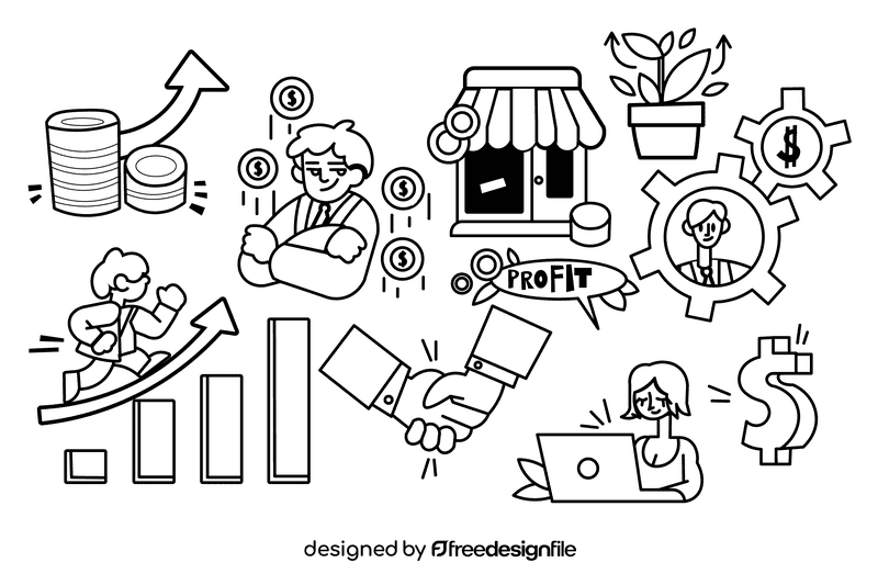 Business black and white vector