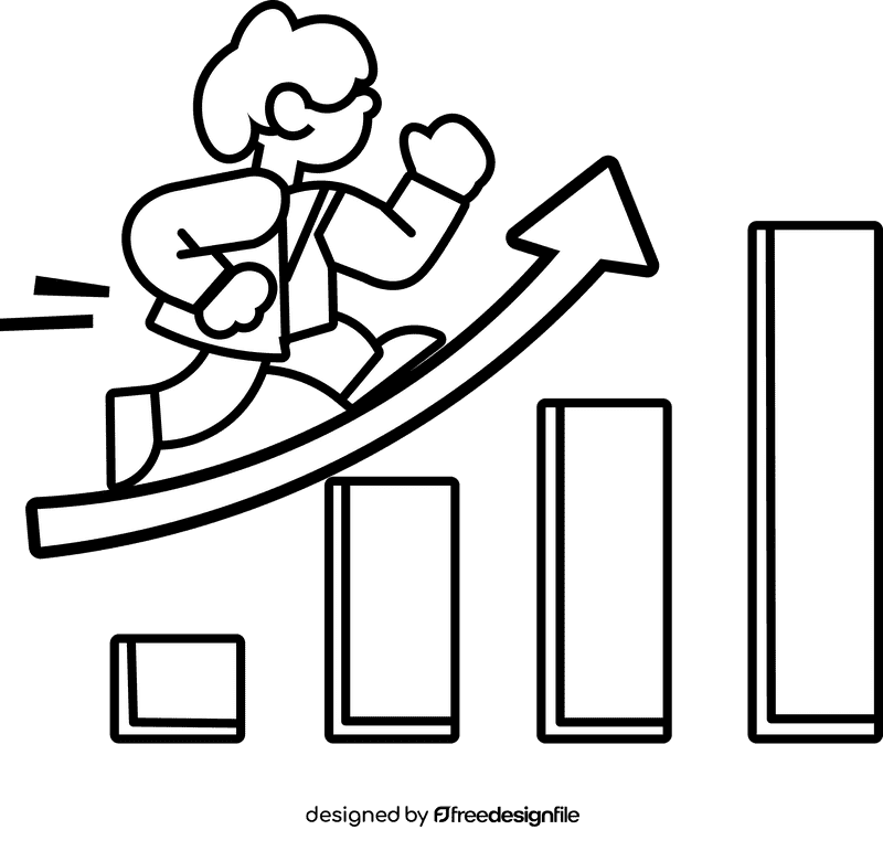 Business graph black and white clipart