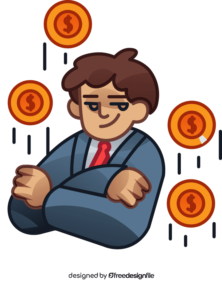 Businessman and money clipart