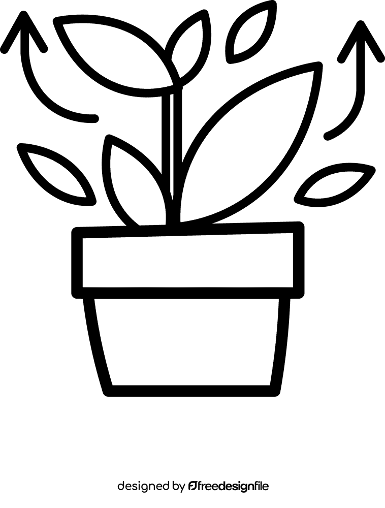 Plant black and white clipart