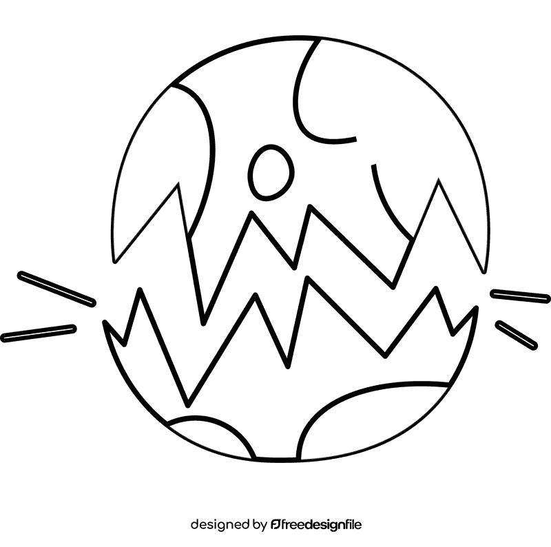 Earthquake earth black and white clipart