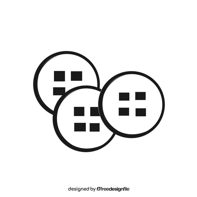 Buttons drawing black and white clipart