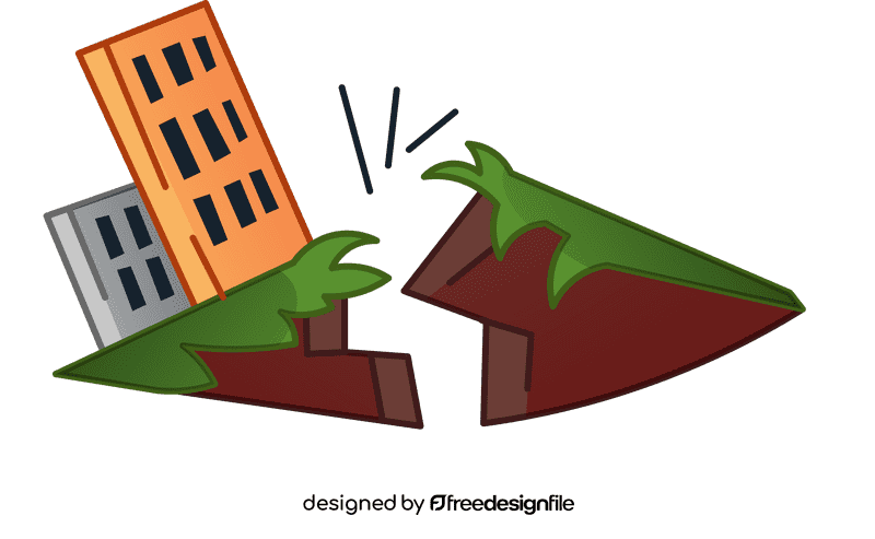 Earthquake skyscrapers crack clipart