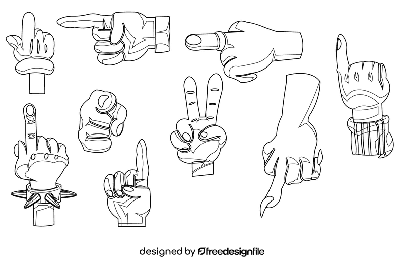 Finger black and white vector