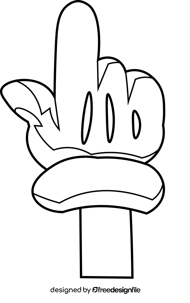 Finger cartoon black and white clipart