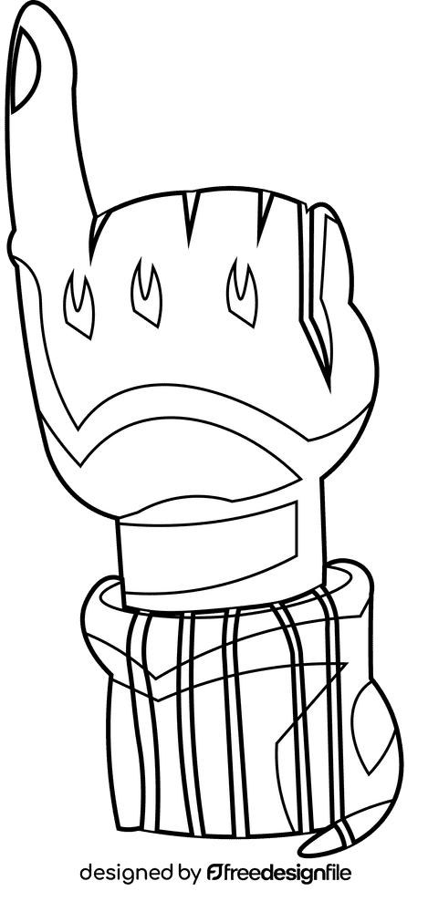 Finger little black and white clipart