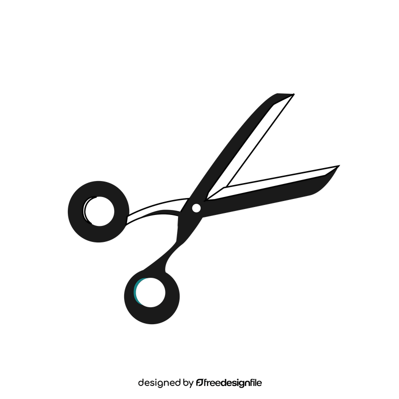 Sewing scissor black and white clipart