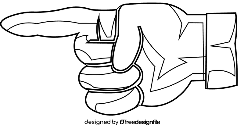 Finger pointing black and white clipart