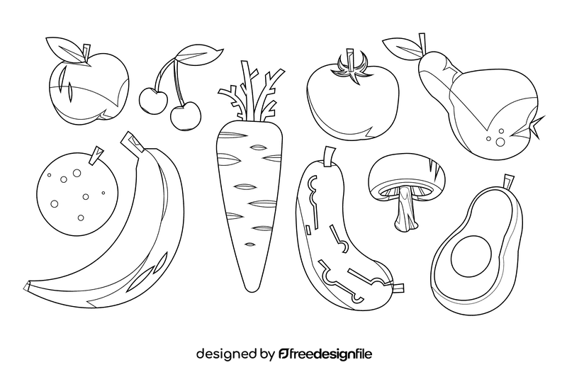 Fruits and vegetables vector