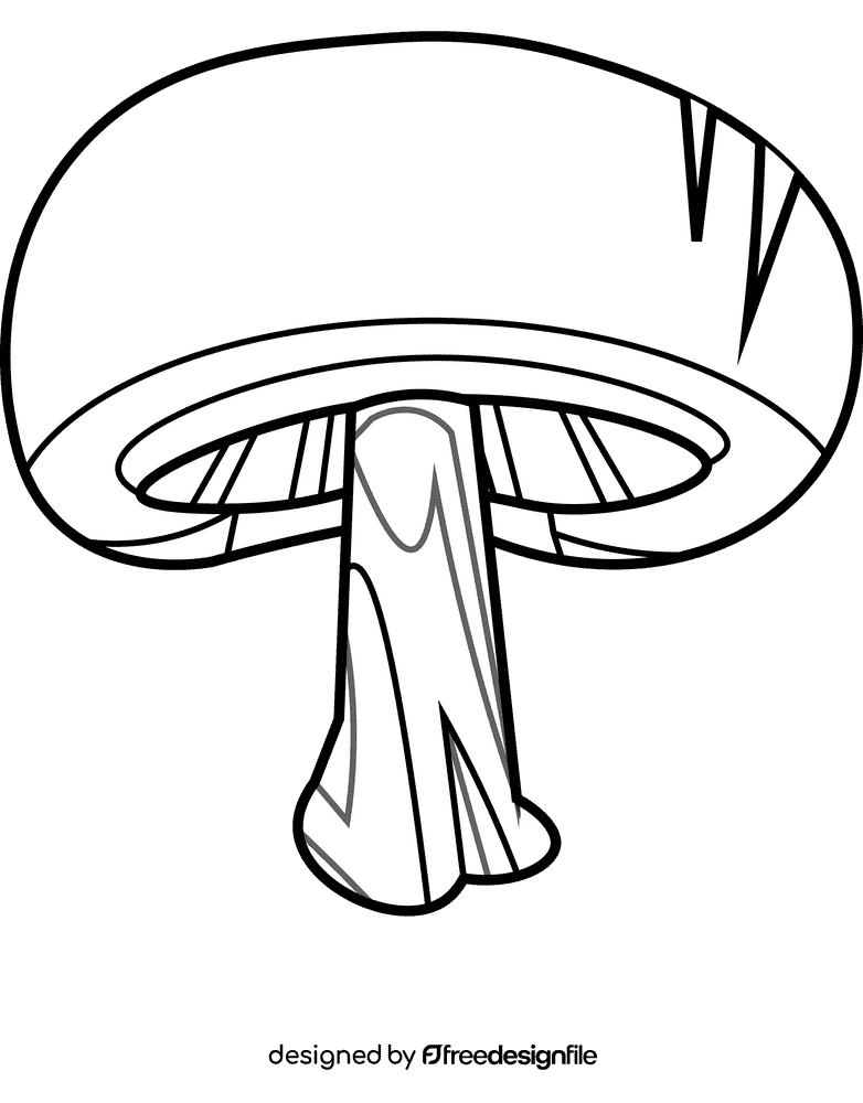Fruits and vegetables mushroom black and white clipart