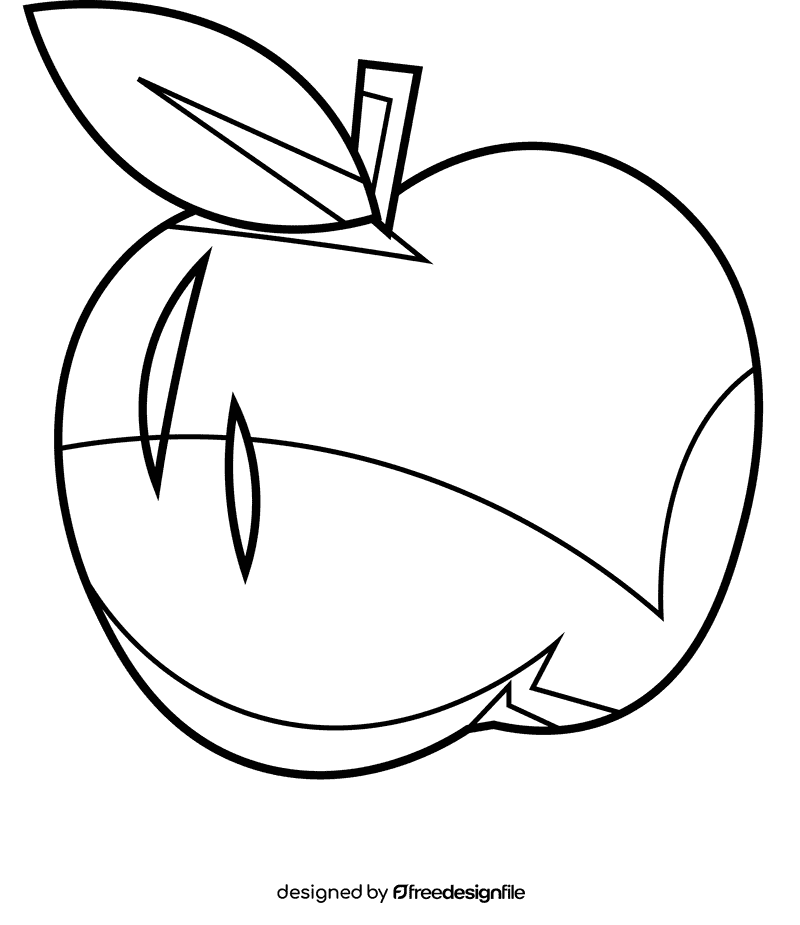 Fruits and vegetables apple black and white clipart