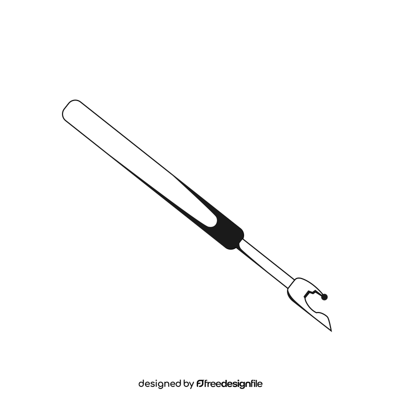 Sewing seam ripper black and white clipart