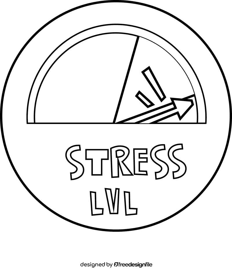 Stress level black and white clipart