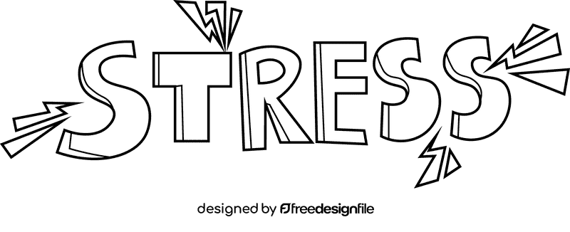 Stress black and white clipart