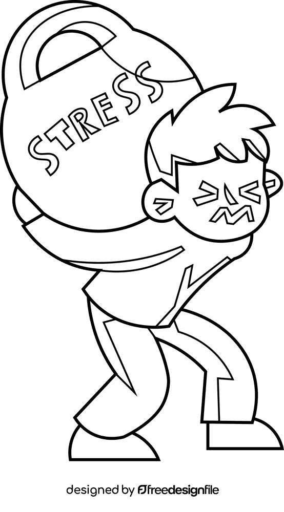 Stress weight black and white clipart