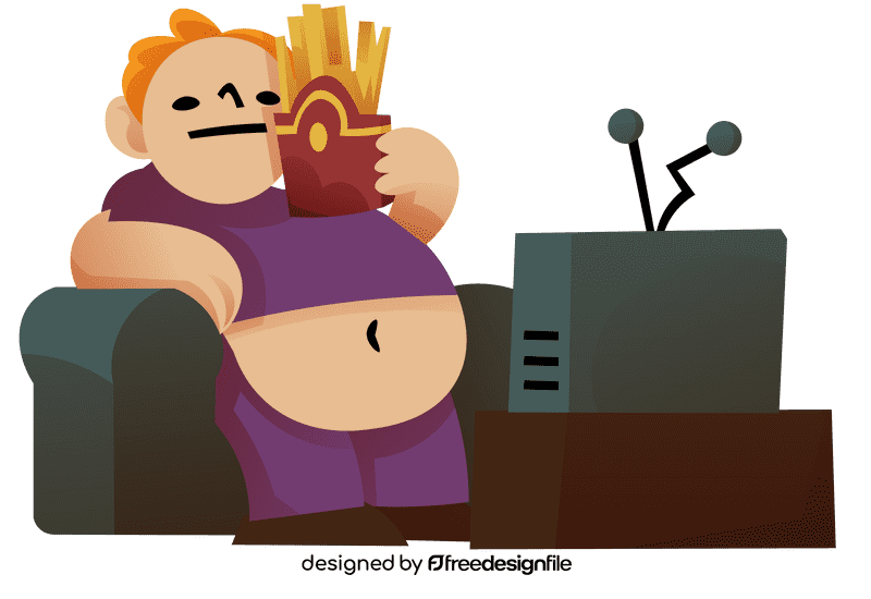 Watching tv guy clipart