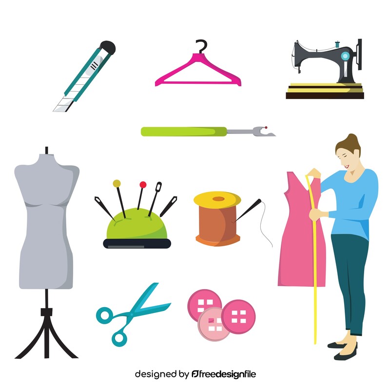 Sewing icons set vector