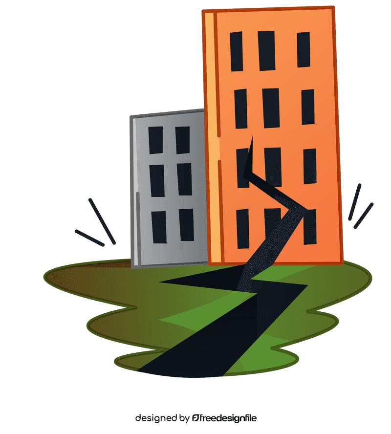 Earthquake skyscrapers clipart