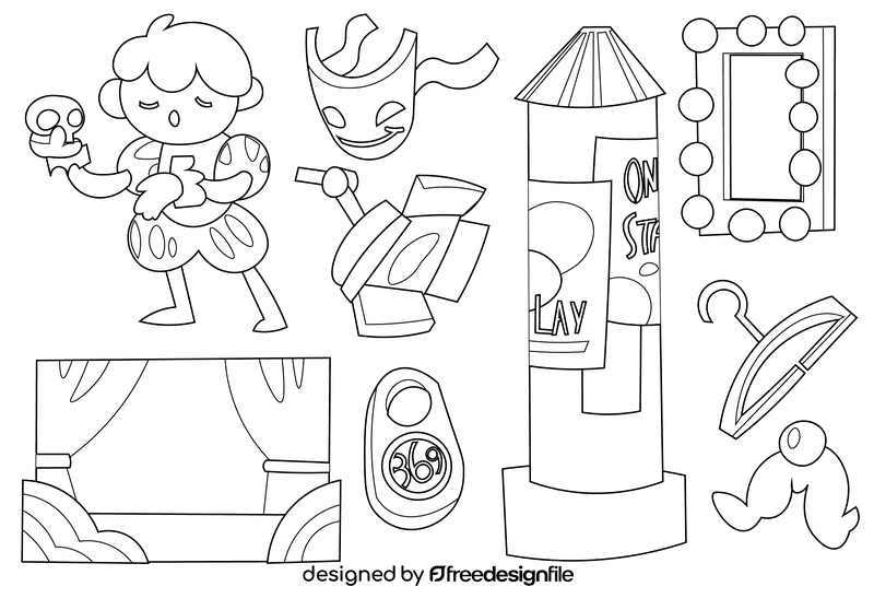 Actor black and white vector