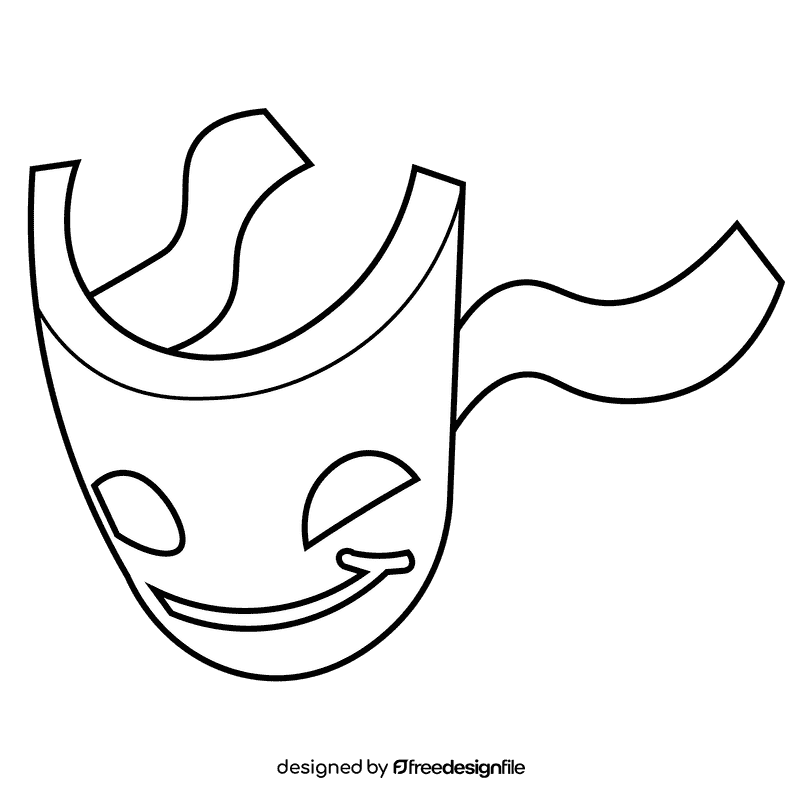 Actor mask black and white clipart
