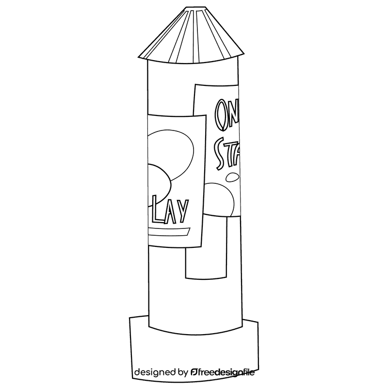 Actor pillar black and white clipart