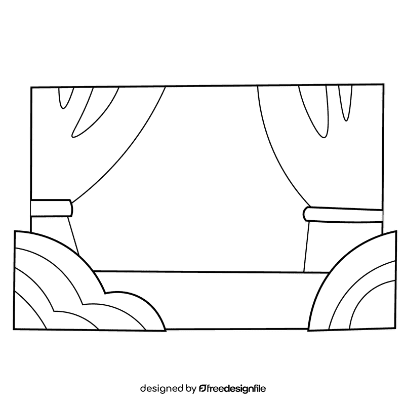 Actor scene black and white clipart