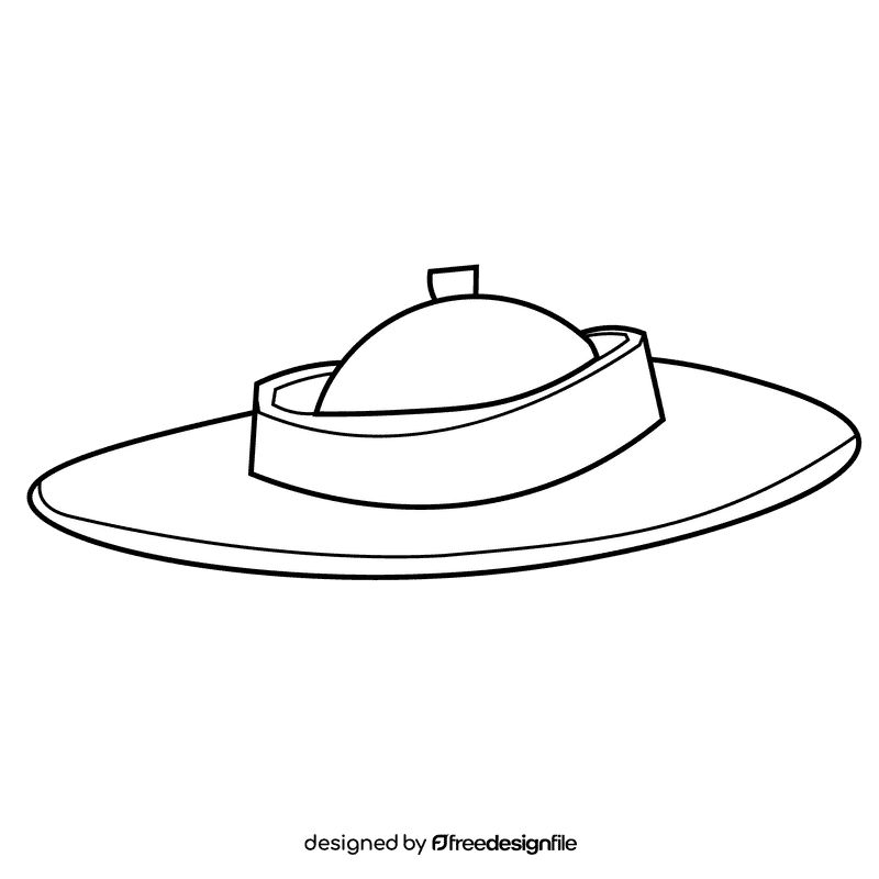 Archeologist hat black and white clipart