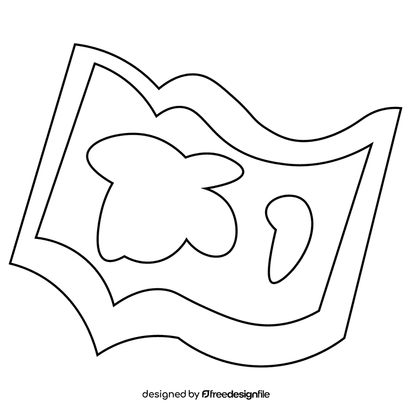 Archeologist map black and white clipart