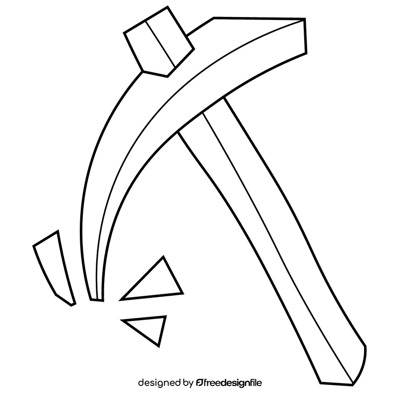 Archeologist picaxe black and white clipart