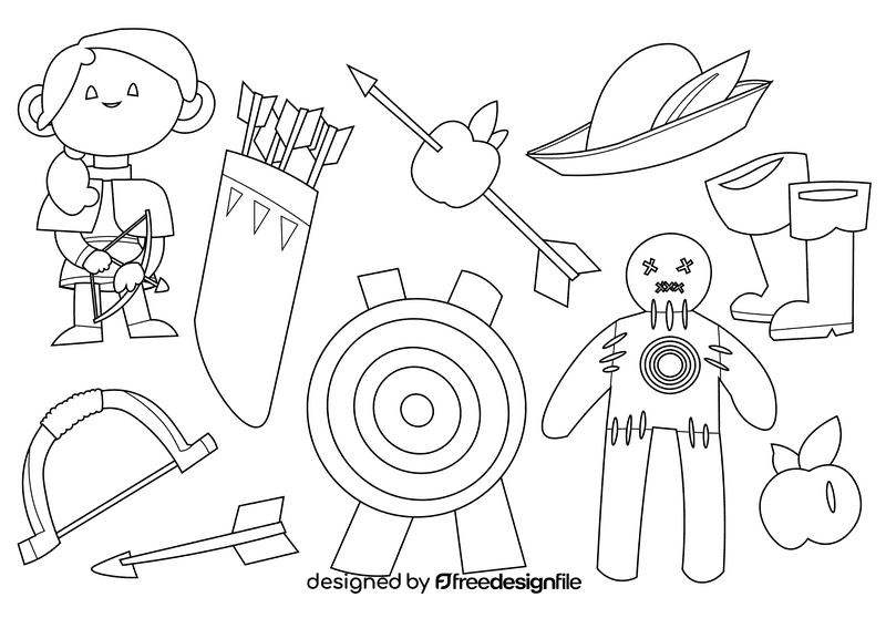 Archer black and white vector