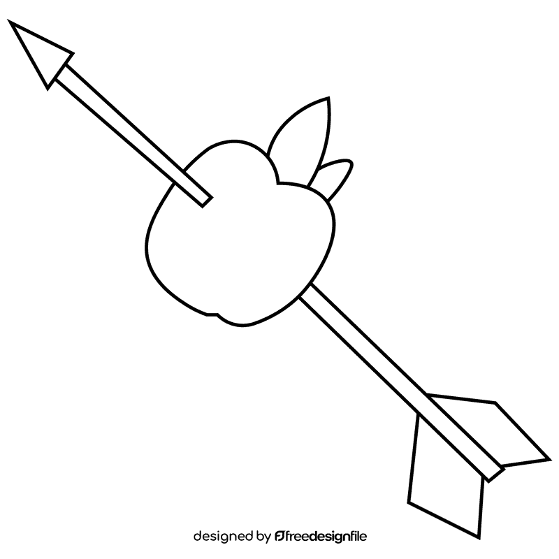 Archer apple black and white clipart