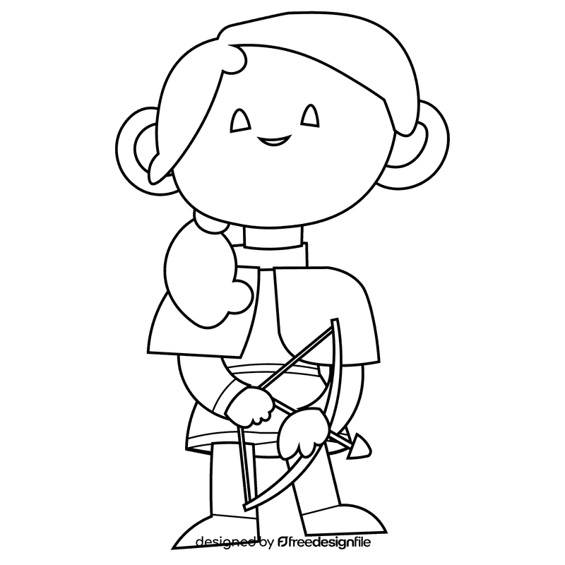 Archer black and white clipart