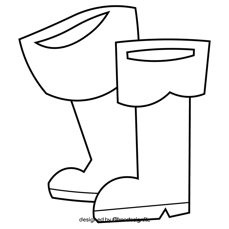Archer boots black and white clipart