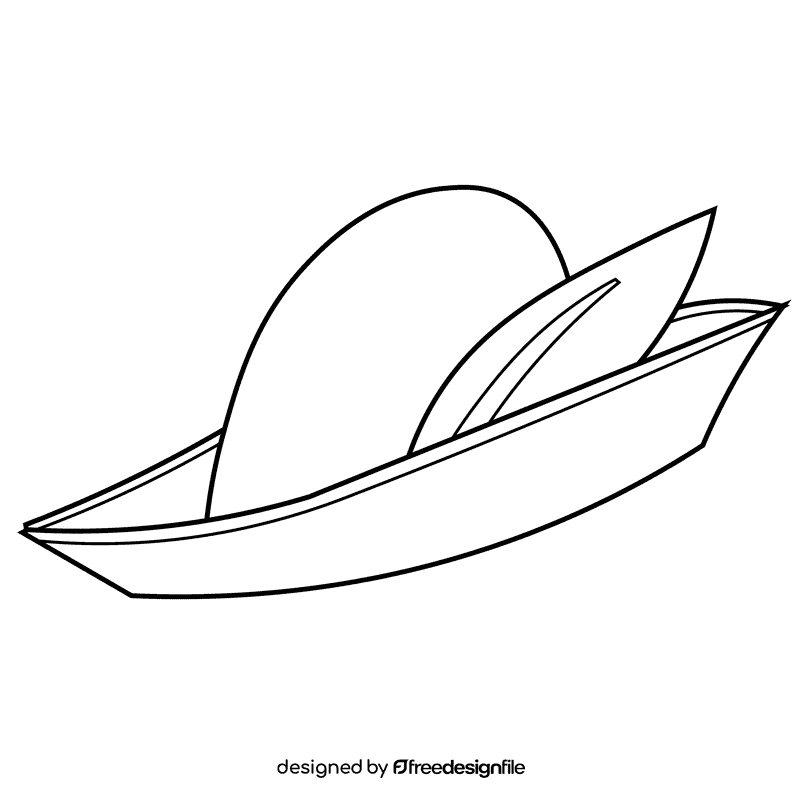 Archer hat black and white clipart