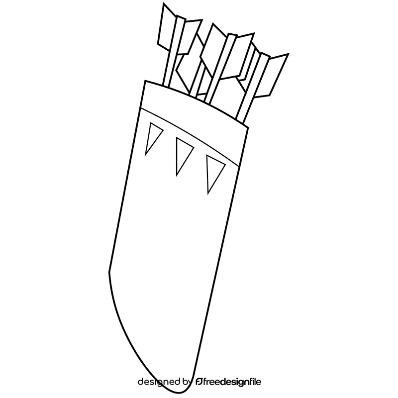 Archer quiver black and white clipart
