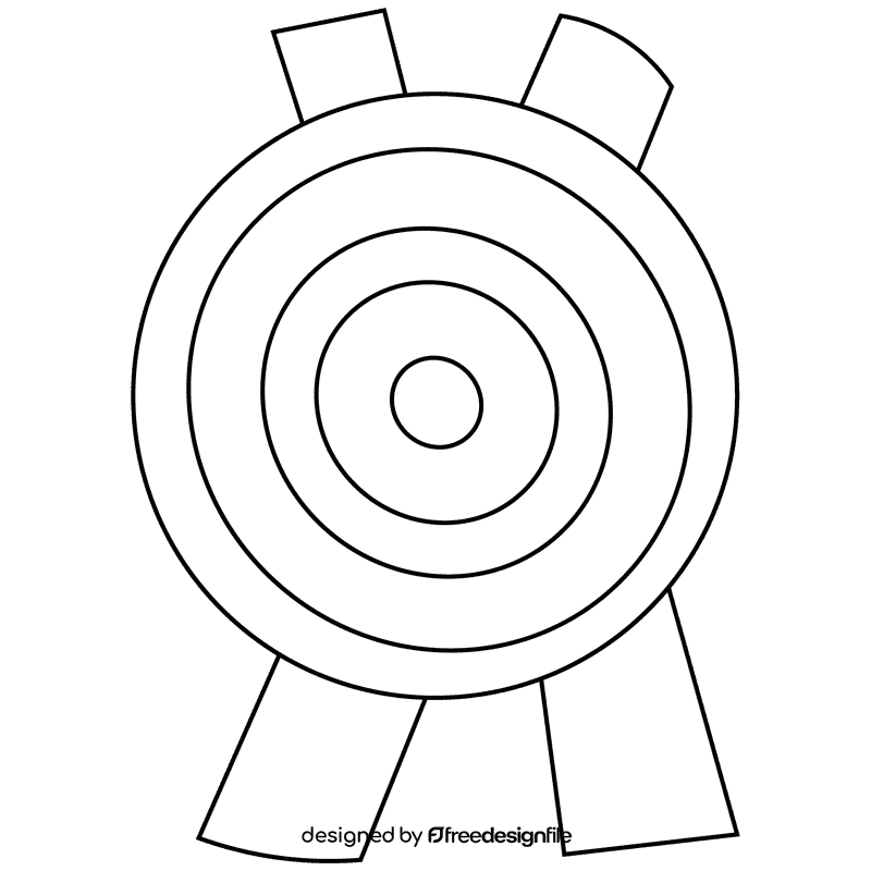Archer target black and white clipart