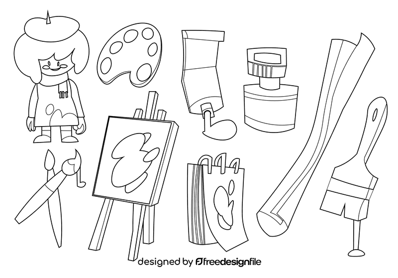 Artist black and white vector