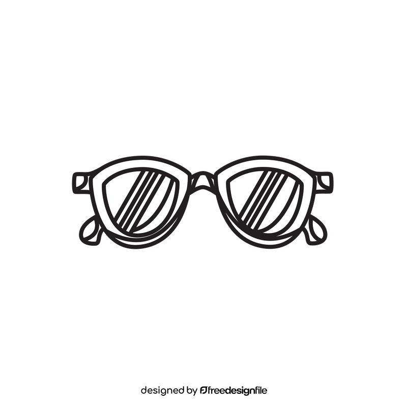 Eyeglasses drawing black and white clipart