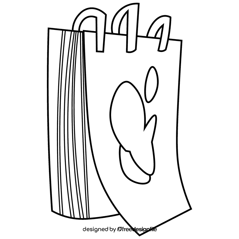 Artist sketchbook black and white clipart