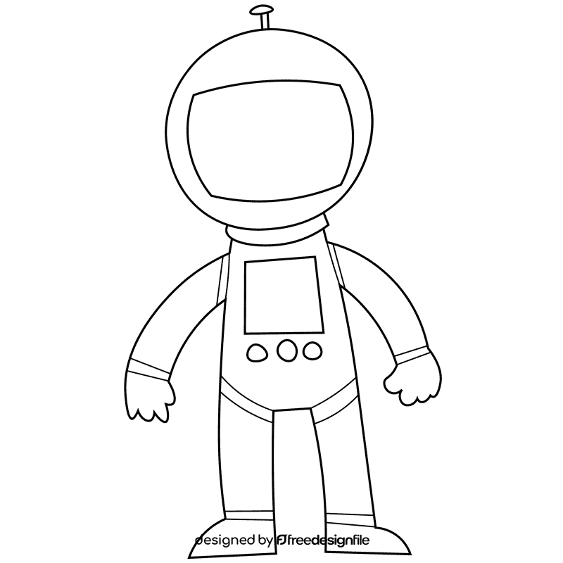 Astronaut black and white clipart