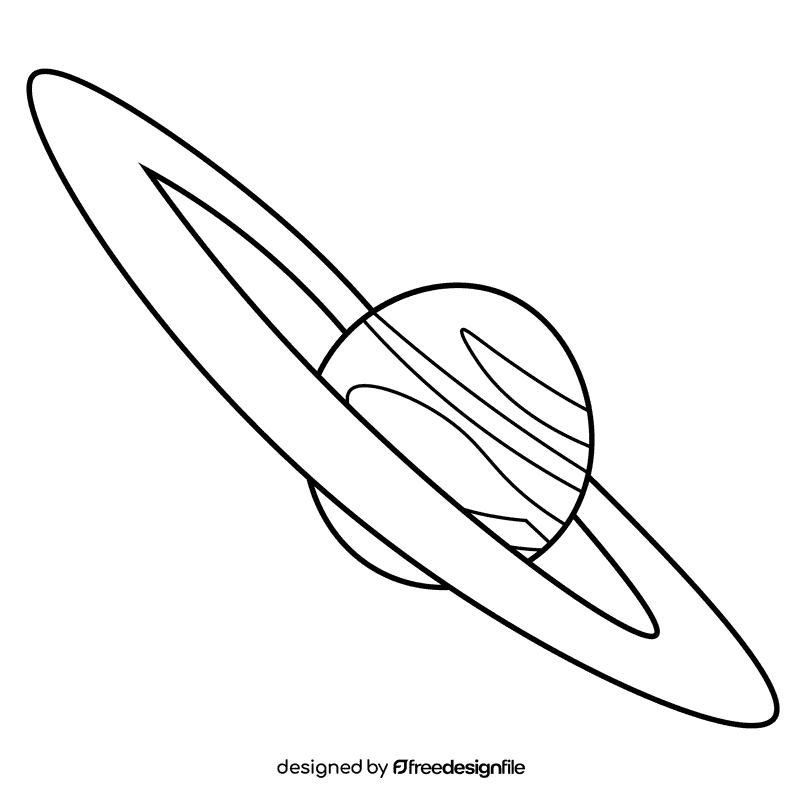 Astronaut planet black and white clipart
