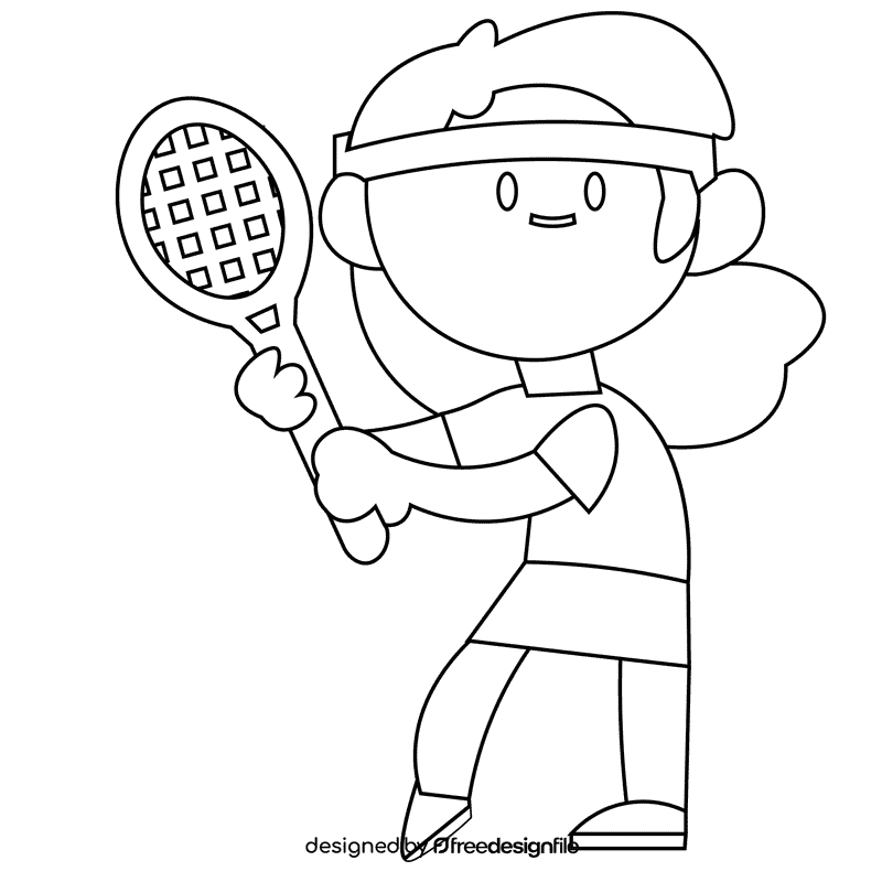 Badminton black and white clipart