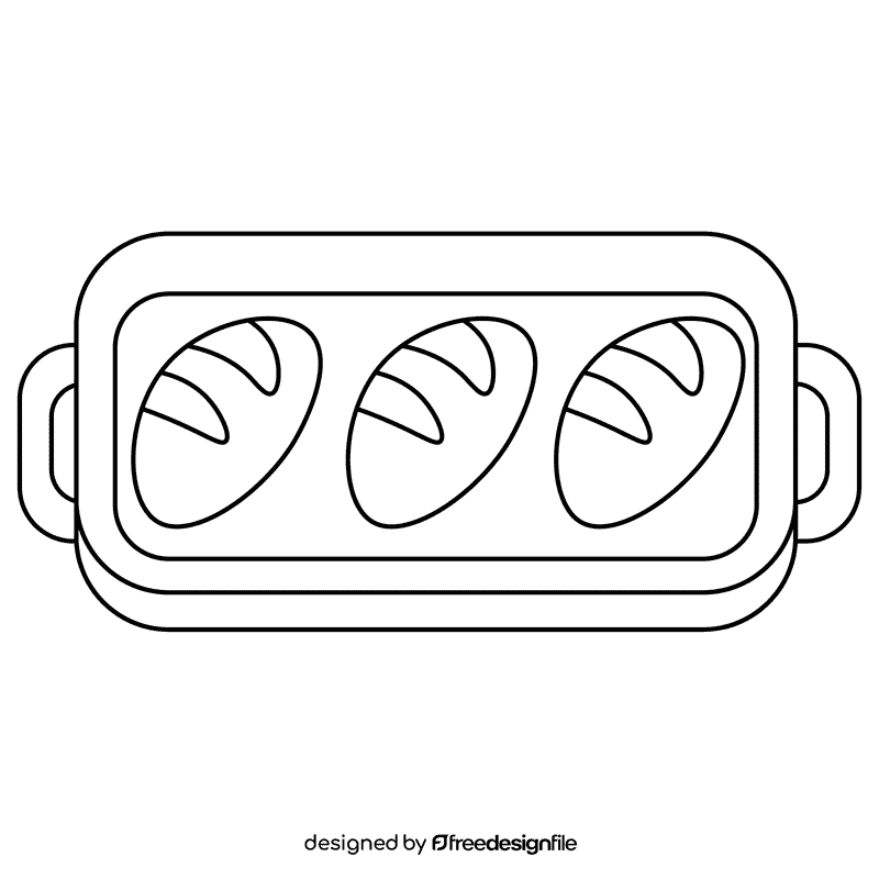 Baker plate black and white clipart