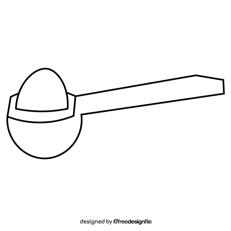 Baker spoon black and white clipart