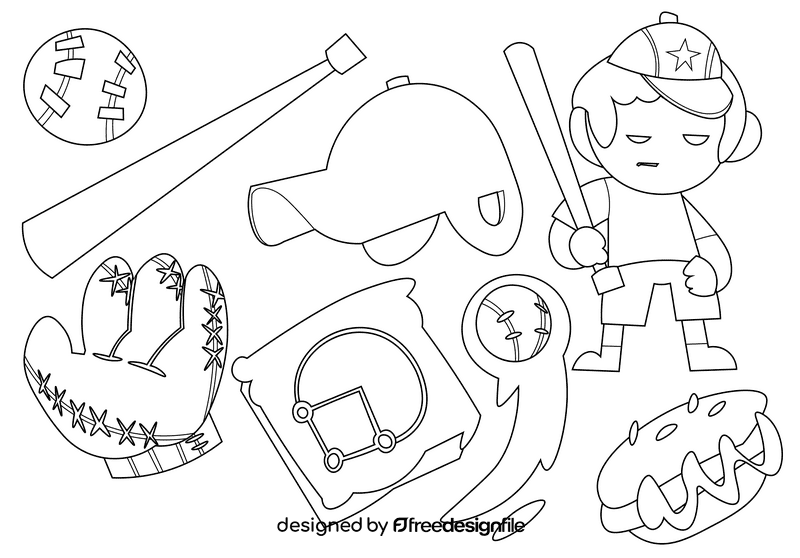 Baseball black and white vector