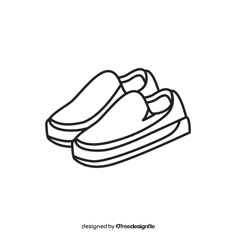 Casual shoes drawing black and white clipart vector free download