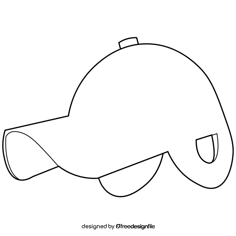 Baseball hat black and white clipart