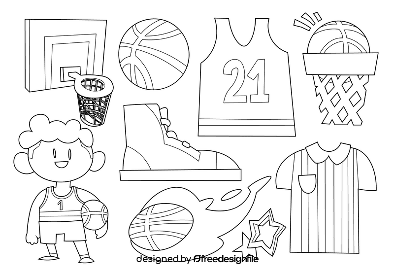 Basketball black and white vector
