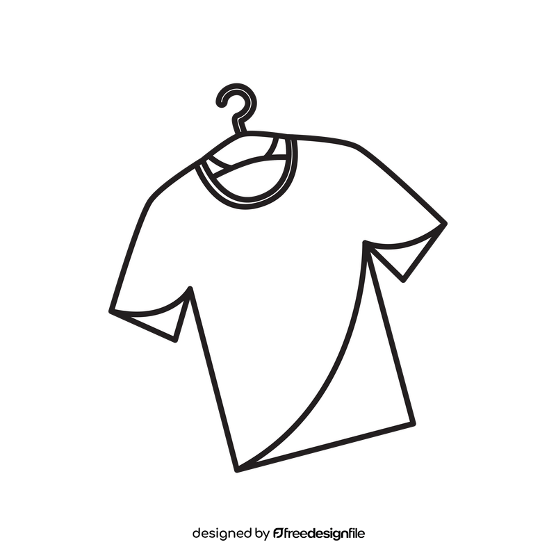 T shirt drawing black and white clipart