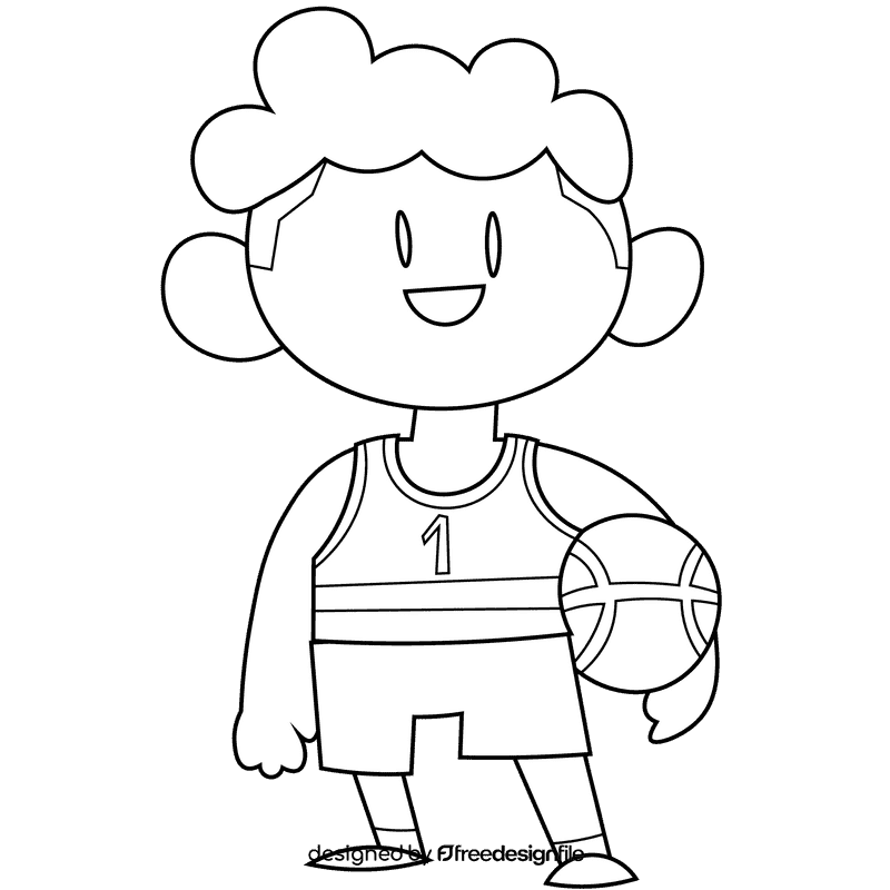 Basketball player black and white clipart